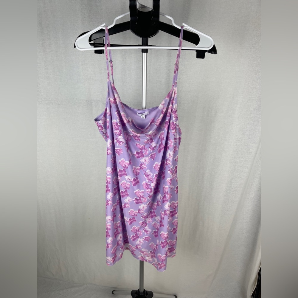 BP. Cowl Neck Purple & Pink Mesh Minidress Size XL (16) NWT - Picture 7 of 12